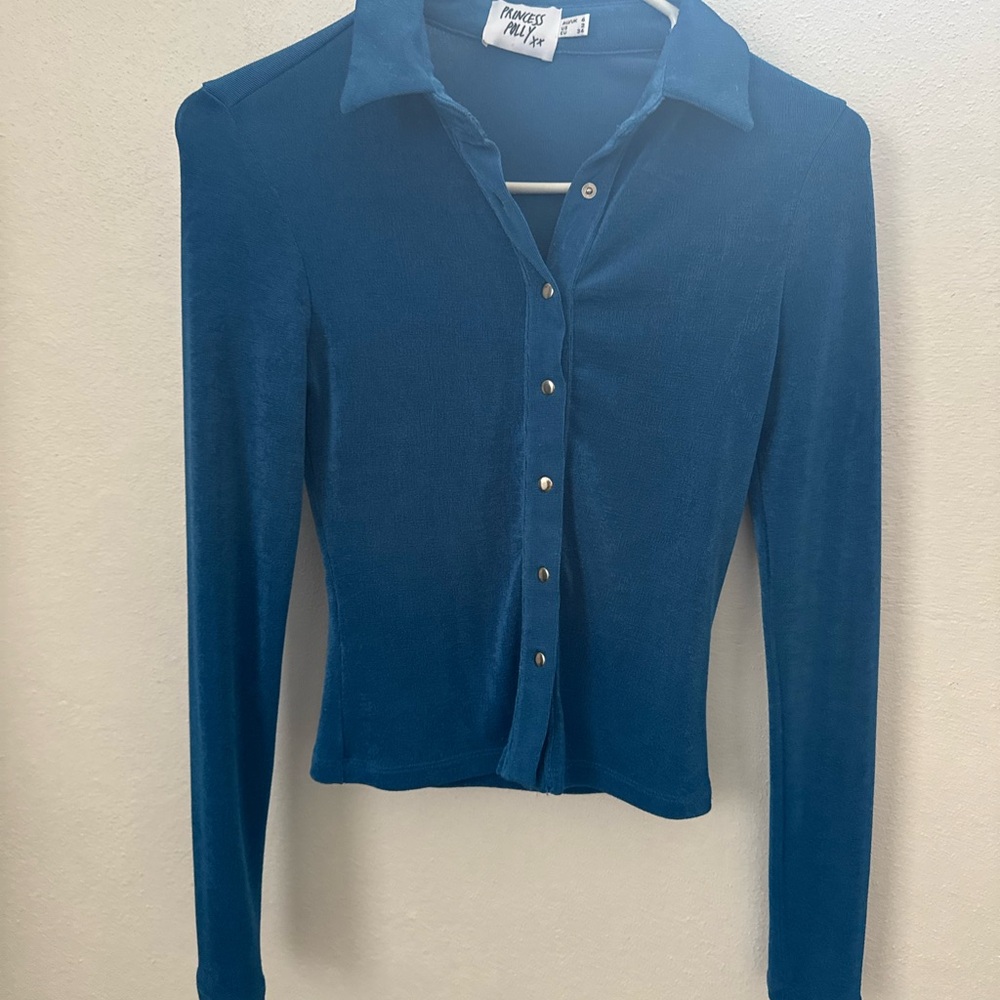 Blue Women's Button-Up Top